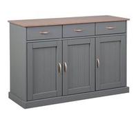 MELINA - Buffet 3 Portes 3 Tiroirs Coloris Gris -