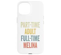 Melina Personalized Retro Girls Part-Time Melina Name Coque pour iPhone 15
