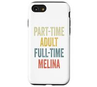Melina Personalized Retro Girls Part-Time Melina Name Coque pour iPhone SE (2020) / 7/8