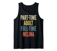 Melina Personalized Retro Girls Part-Time Melina Name Débardeur