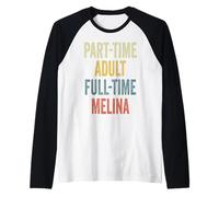 Melina Personalized Retro Girls Part-Time Melina Name Manche Raglan