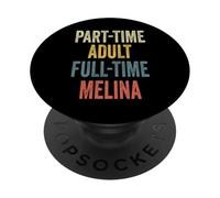 Melina Personalized Retro Girls Part-Time Melina Name PopSockets PopGrip Adhésif