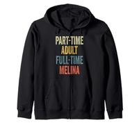 Melina Personalized Retro Girls Part-Time Melina Name Sweat à Capuche