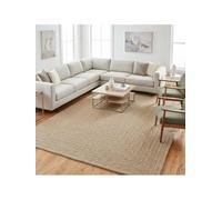 Melis Home - Tapis tissé Plat intérieur extérieur Motif Cadre Graphique résistant Facile Entretien - Dimension 200x290 cm, Couleur Nature