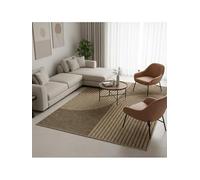 Melis Home - Tapis tissé Plat intérieur extérieur Motif Graphique Arrondi Moderne résistant Facile - Dimension 60x180 cm, Couleur Nature