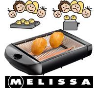 Melissa 16140145 Grille-pain plat Grille-pain de table Bunwarmer vous permet de préparer de délicieux toasts ou des tranches de pain à sandwich ou de faire cuire des petits pains croustillants. Convie