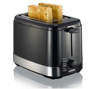 Melissa 16140148 - Grille-pain 2 Tranches 800W - Noir Acier Inoxydable