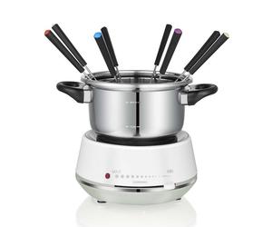 Melissa 16310230 - Service à fondue électrique - 2L - 1200W - Acier inoxydable - Blanc