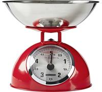 Melissa 16310239 - Balance de cuisine rétro - Analogique - Boîtier en métal - Bol amovible - 5 kg Rouge
