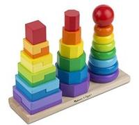 Melissa & Doug – Empileur géométrique en bois 10567 (#567) – Jouet d'éveil pour tout-petits