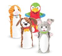 Melissa & Doug - 4 Marionnettes Thème Animaux De Compagnie - Marionnettes À Mains Pour Enfant - Peluche Jeu De Rôle - Jouet D'Activité, De Développement Et D'Apprentissage - Cadeau Enfant 2 Ans Et +
