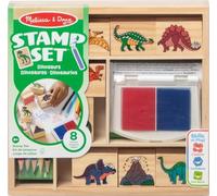 Melissa & Doug – Jeu de tampons en bois Dinosaures – 8 tampons, tampon d'encre et 5 crayons