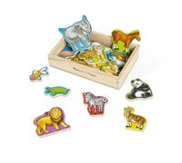 Melissa & Doug Aimants en bois Animaux Sauvages et Domestiqués, 20 Animaux magnétiques, Jouet Montessori en bois, Jouet créatif, Cadeau pour garçon ou fille de 3 4 5 6 7 ans - Certifiés FSC