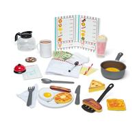 Melissa & Doug Aliments et Accesoires Restaurant Star Diner, Cuisine pour enfants, Aliments en bois, Jeux de rôle restaurant, Jeu d'imitation, Cadeau pour garçons et filles de 3 4 5 6 7 ans