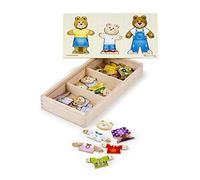 Melissa Doug Bear Family Dress-Up Puzzle (Preschool, Mix-And-Match Outfits, Durable Wooden Construction, Sturdy Storage Box, 31.75 Cm H X 15.748 Cm W X 5.08 Cm L)