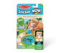 Melissa & Doug Sticker WOW, Bloc d'activités de 24 Pages et estampeuse à Autocollants, 300 Autocollants, Loisirs créatifs, Jouet à Manipuler, Figurine à Collectionner, Lapin