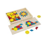 Melissa & Doug Blocs et Planches de Motifs, Jouet en Bois pour Les Enfants, Premier âge, Jouet de développement et Apprentissage, Jouet Montessori, Cadeau pour garçon ou Fille de 3 4 5 6 Ans