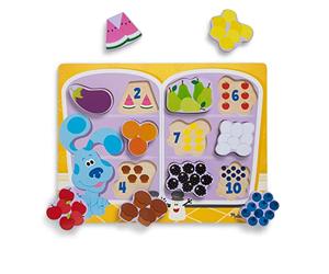 Melissa & Doug Blue's Clues & You Puzzle à Grosses pièces en Bois - Aliments, Cadeau pour Enfants de 2 3 4 Ans, Jouets d'éveil et 1er âge, Jouets d'activité et de développement, Jouet éducatif