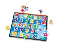 Melissa & Doug Blue's Clues & You Puzzle de l’alphabet à grosses pièces en bois, Cadeau pour enfants de 2 3 4 ans, Jouets d'éveil, Jouets d'activité et de développement, Jouet éducatif Montessori
