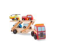 Melissa & Doug Wooden Emergency Vehicle Carrier, Magnetic Wooden Cars & Truck Toy , Wooden Toys for 3 Year Old Boy Gifts , Toy Car Set , Toddler Toy Cars for 3+ Year Old Boys & Girls 3 4 5 7