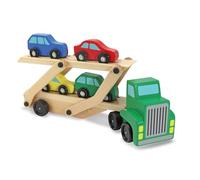 Melissa & Doug - Camion Transporteur Pliable Avec 4 Voitures - Voiture Enfant - Jeu Imitation - Jouet En Bois - Jouet D'Activité, De Développement Et D'Apprentissage - Cadeau Enfant 3 Ans Et +