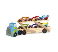 Melissa & Doug Porte-voitures de course 12759 – Camion géant dépliable 75 cm, 6 voitures