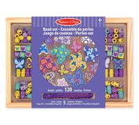 Melissa & Doug Coffret 150 Perles En Bois Amis Papillons Et 5 Lacets