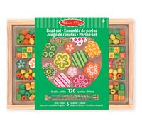 Melissa & Doug Coffret 150 Perles Florale En Bois Et 5 Lacets
