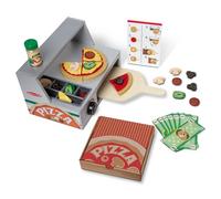 Melissa & Doug - Comptoir Pizza en Bois 41 Pièces - Jeu Imitation Enfant | Aliments De Cuisine - Four À Pizza Enfant - Jouet En Bois - Jouet D'Activité, De Développement Et D'Apprentissage - Dès 3 Ans