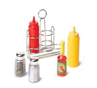 Melissa & Doug - Condiments 6 Pièces - Ketchup Moutarde Sauce Sel Poivre - Accessoires De Cuisine - Jeu Imitation - Jouet D'Activité, De Développement Et d'apprentissage - Cadeau Enfant 3 Ans Et +