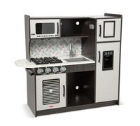 Melissa & Doug Cuisine-Jouet de Petit Chef en Bois pour Enfants avec Distributeur - Gris Anthracite - Jeu de Cuisine pour Enfants, Jeu de Cuisine pour Les Tout-Petits et Enfants de 3 Ans et Plus