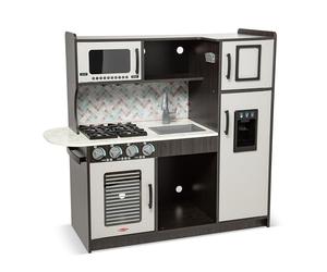 Melissa & Doug Cuisine-Jouet de Petit Chef en Bois pour Enfants - Gris Anthracite - Distributeur Inclus - Jeu de Cuisine pour Tout-Petits de 3 Ans et Plus