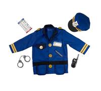 Melissa & Doug Déguisement Policier, Costume pour filles et garçons avec accessoires, Jeu de rôle, Jouet créatif, Cadeau pour enfants 3+, Parfait pour halloween ou carnaval, Bleu