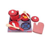 Melissa & Doug Ensemble D’Accessoires De Cuisine En Bois, 8 pièces, Jouets en bois, Jeu de rôles, Jeux d'imitation, Cadeau pour garçons et filles de 3 4 5 6 7 ans