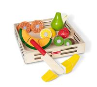 Melissa & Doug Fruits À Couper En Bois | Jeux de rôles | Jouet alimentaire en bois pour enfants | 3+ | Cadeau pour garçon ou fille, Bleu