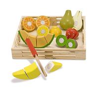 Melissa & Doug - Ensemble De Fruits À Couper 17 Pièces - Scratchs - Jouet Montessori - Jeu Imitation - Jouet en Bois - Jeu D'Activité, Développement Et d'apprentissage - Cadeau Enfant 3 Ans Et +
