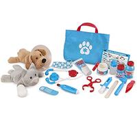 Melissa & Doug Ensemble de jeu Vétérinaire Pet Vet, 24 pièces et- 2 peluches chien et chat, Jeu d'imitación, Jouet créatif, Cadeau pour garçons et filles de 3 4 5 6 7 ans