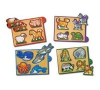 Melissa & Doug Ensemble de mini-casse-tête en bois avec animaux et étui de voyage G