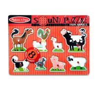 Melissa & Doug Farm Animal Sound Puzzle Wooden Jigsaw Puzzles for 2 year olds