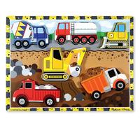 Melissa & Doug Fun Construction Vehicles Wooden Chunky Puzzle