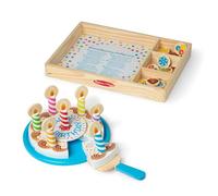 Melissa & Doug - Gâteau Anniversaire 34 Pièces - Jeu Imitation - Jouet en Bois - Jouet D'Activité, De Développement Et d'apprentissage - Cadeau Enfant 3 Ans Et +