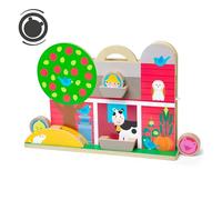 Melissa & Doug GO Tots La grange des roulés-boulés en bois avec 4 disques adorables, Jouets en bois pour bébés, Jouet d'Éveil et Premier Age, 12 mois +, Cadeau de naissance pour garçon ou fille