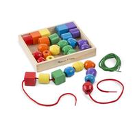 Melissa & Doug - Jeu De Formes avec Lacets 30 Perles - Jeu Montessori - Activité Manuelle Enfant - Jouet en Bois - Jouet D'Activité, De Développement Et d'apprentissage - Cadeau Enfant 3 Ans Et +