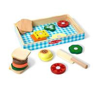 Melissa & Doug | Kit de préparation de sandwichs| Jouet en bois |Pretend Play |17 pièces, Design 1