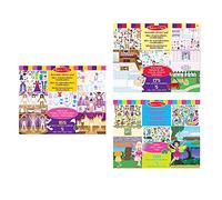 Melissa & Doug Lot de 3 Blocs d'autocollants réutilisables - La Mode, Fées et Maison de Jeu, Bloc d'activité, Stickers, Livres d'activités, Loisirs créatifs pour Filles et garçons, 3+