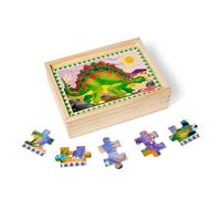 Melissa & Doug Coffret avec 4 Puzzles en Bois - Dinosaures, Cadeau pour enfants de 2 3 4 5 ans, Jouets d'éveil et 1er âge, Jouets d'activité et de développement, Jouet éducatif, Jouet classique