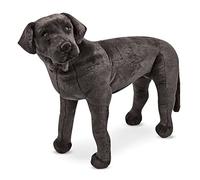 Melissa & Doug Peluche Labrador Noir, Chien mignon de taille réaliste, Animaux en peluche, Cadeau pour garçons et filles de 3 4 5 6 7 ans, Décor à la maison