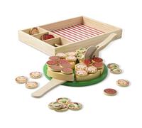 Melissa & Doug - Jouet en bois - Pizza en bois (10167) - 63 pièces, jeu d'imitation - 3 ans+