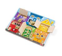 Melissa & Doug - Planche Montessori avec loquets - Jouet sensoriel bois FSC - 3 ans et +