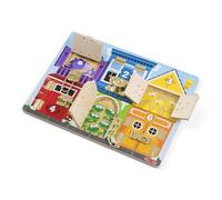 Melissa & Doug - Planche Activités Montessori Avec Loquets - Jouet Sensoriel En Bois - Jouet D'Activité, De Développement Et D'Apprentissage - Certifié FSC - Cadeau Enfant 3 Ans Et +